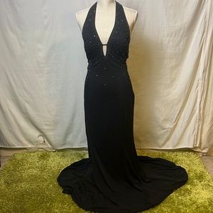 Black rhinestone dress by Niki Lavis